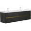 Meuble-lavabo mural 72 po avec lavabo, armoire de rangement flottante avec comptoir en résine de pierre et tiroirs à fermeture en douceur entièrement assemblés