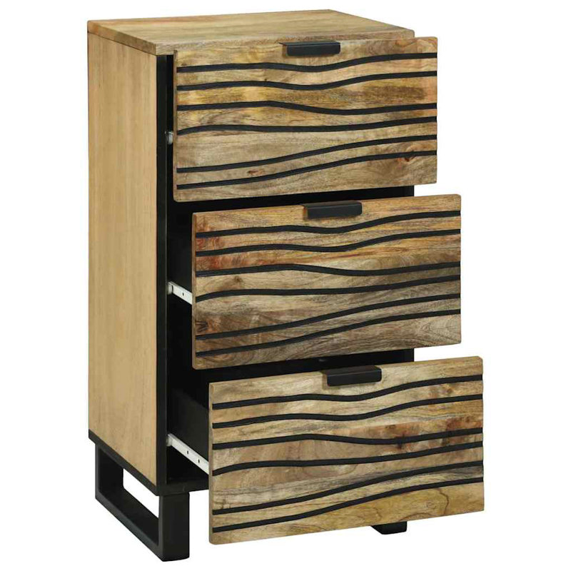 Sideboard With Drawer 40 X 33 X 75 Cm Solid Mango Wood, Brown