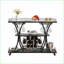 Chariot de bar industriel, chariot de service de cuisine à 3 niveaux avec roues, 11 bouteilles 16 supports à verres à vin | Fer | Noir + gris
