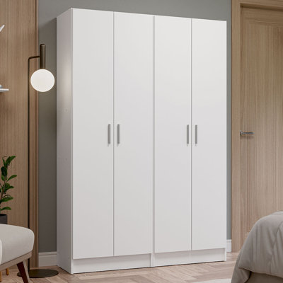 Armoire garde-robe avec garde-robe et garde-robe avec 4 portes et 10 tablettes utilitaires de 47 po Latitude Run®