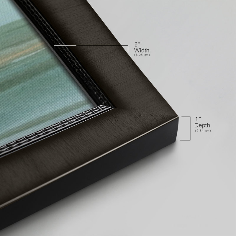 Toile encadrée de qualité supérieure Aqua Reflections II - prête à être accrochée, Noir, H 29 po x l 53 po x P 1 po