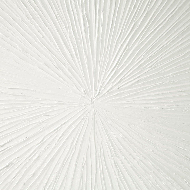 Hand Painted Dimensional Resin Wall Art, White