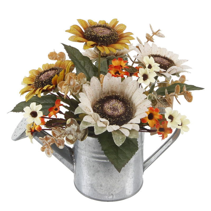 Fabric Sunflower Arrangement in Watering Can