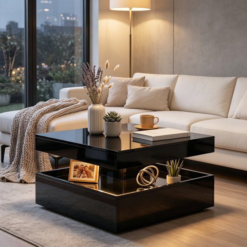 Coffee Table, Black, Black, Black