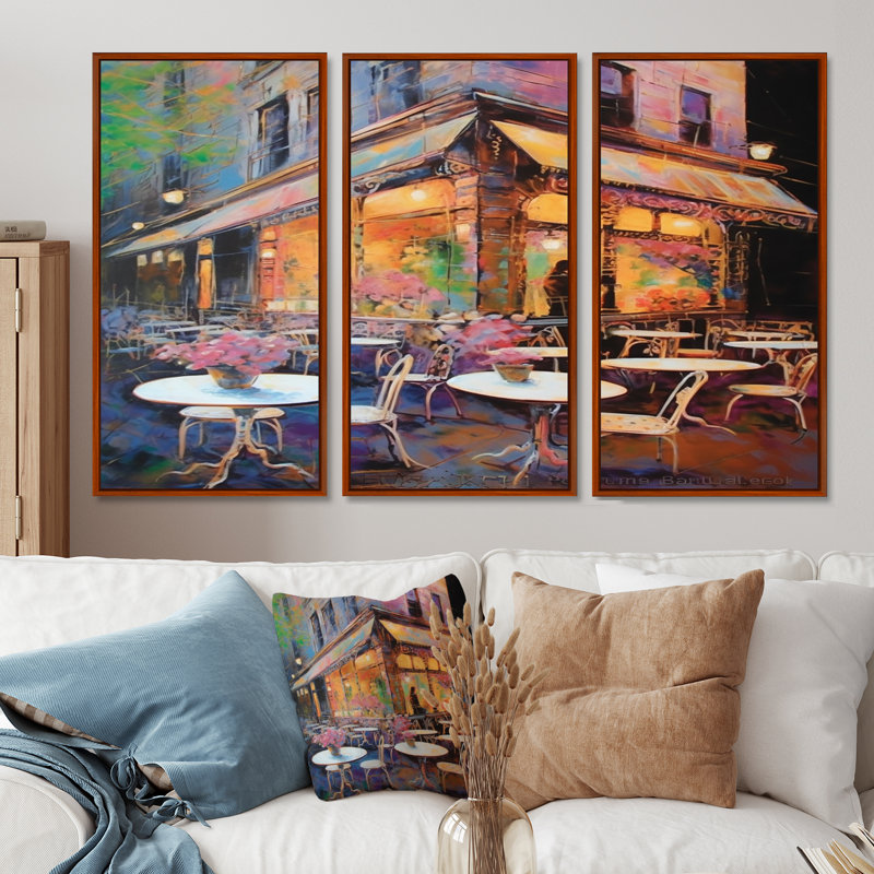 Ensemble de salon Brookfield - New York City Wall Art, H 28 po x l 36 po x P 1 po, Cadre flottant brun
