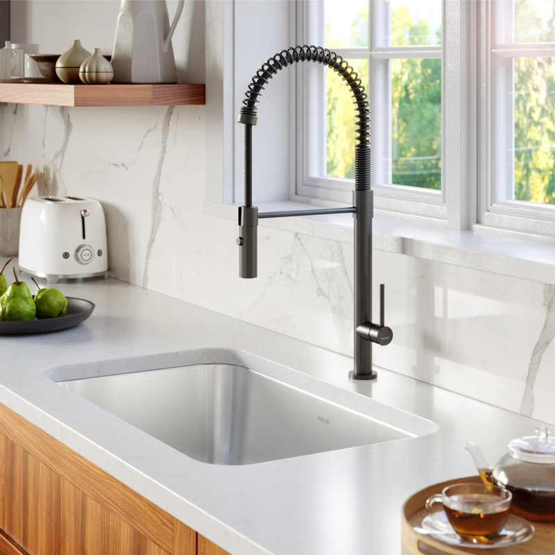 Karran Stainless Steel 30'' X 18'' Single Bowl Undermount Kitchen Sink Kit, 16-Gauge