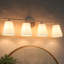 Applique murale moderne dorée à 4 lumières avec abat-jour en tissu