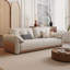 Canapé-lit causeuse en similicuir beige-1123801755