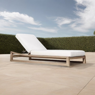 Chaise longue d'extérieur inclinable en teck