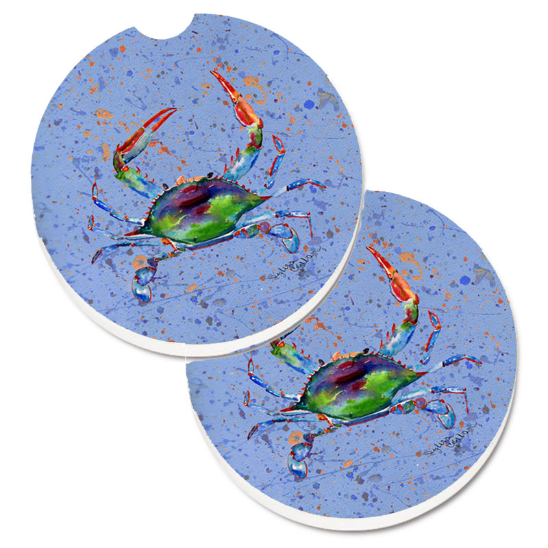 Sous-verre pour voiture crabe, bleu