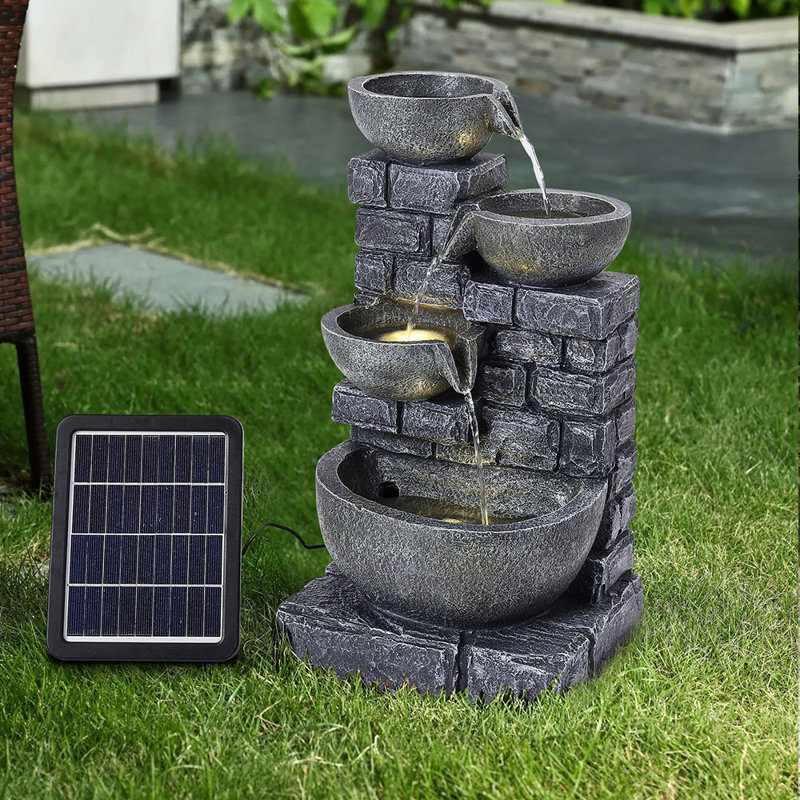 Plimpton Weather Resistant Floor Fountain with Light