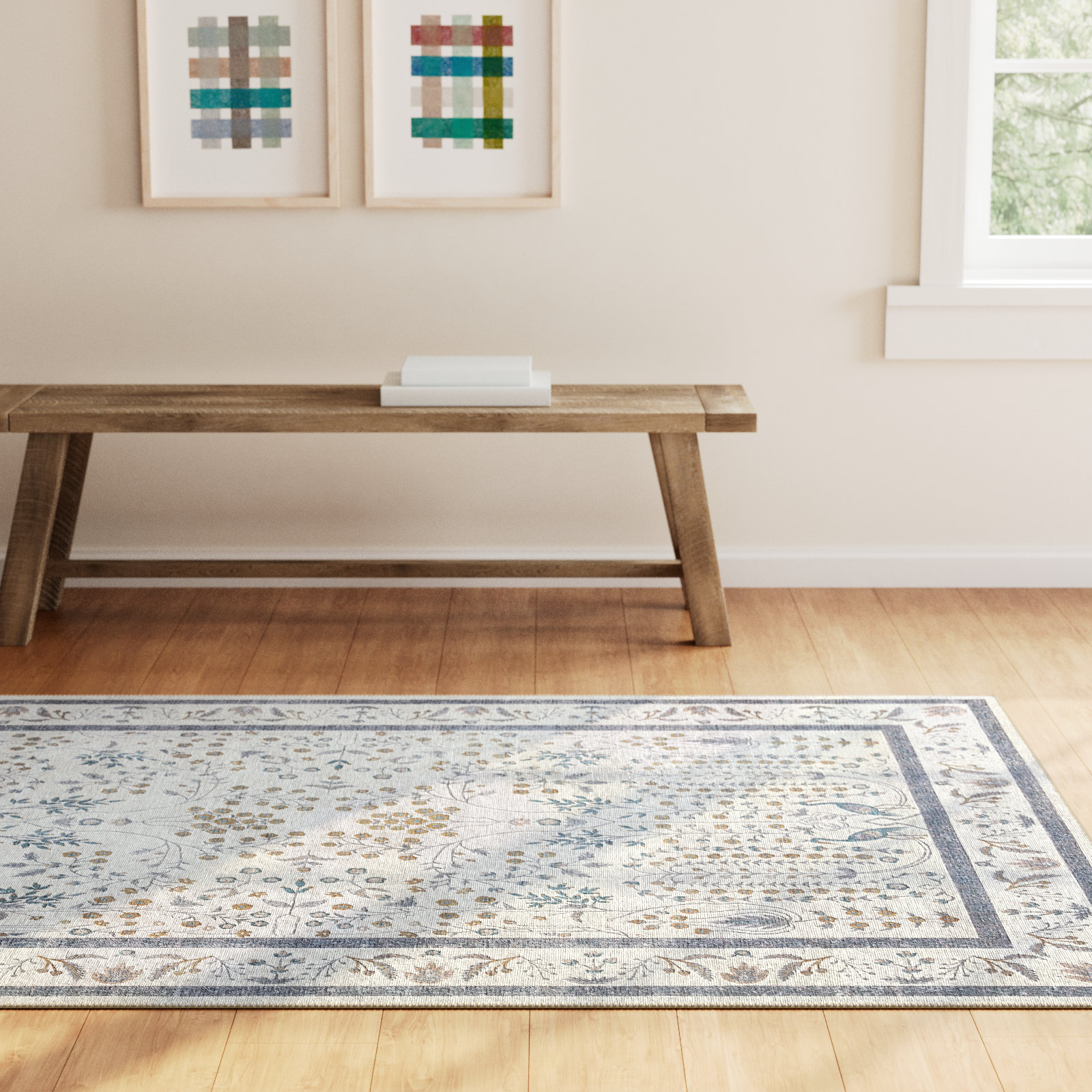 Rifle Paper Co. x Loloi Maison Wisteria Cream Rug, Rectangle 3'9" x 5'6"