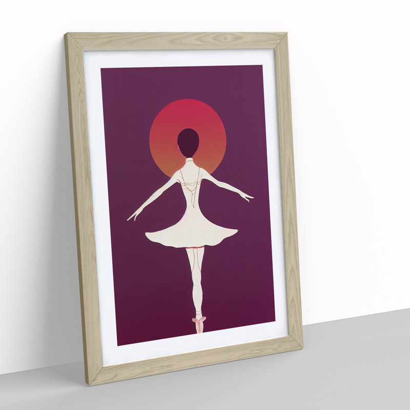 Solo Ballerina - Single Picture Frame Print, 46cm H x 34cm W x 2cm D, Oak Framed