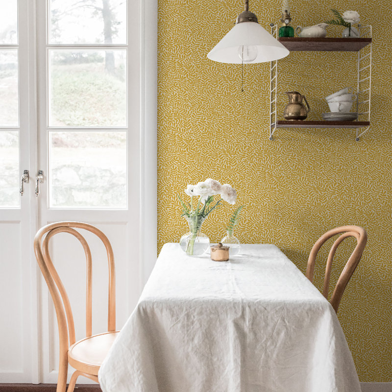 Cahterine 10.05m x 53cm Wallpaper Roll, Ochre