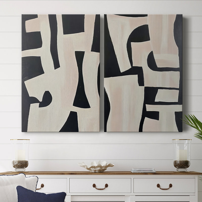 ABSTRACT Series DLxxxix - Toile tendue avec châssis de qualité supérieure - Prêt à être accroché, H 27 po x l 36 po