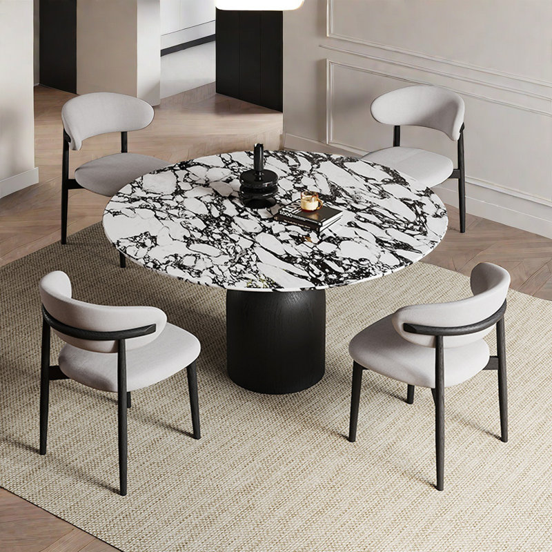 Ensemble de table de salle à manger Retro, H 29,5 po x L 47,2 po x l 47,2 po, 5 Pieces: Table, 4 Chairs