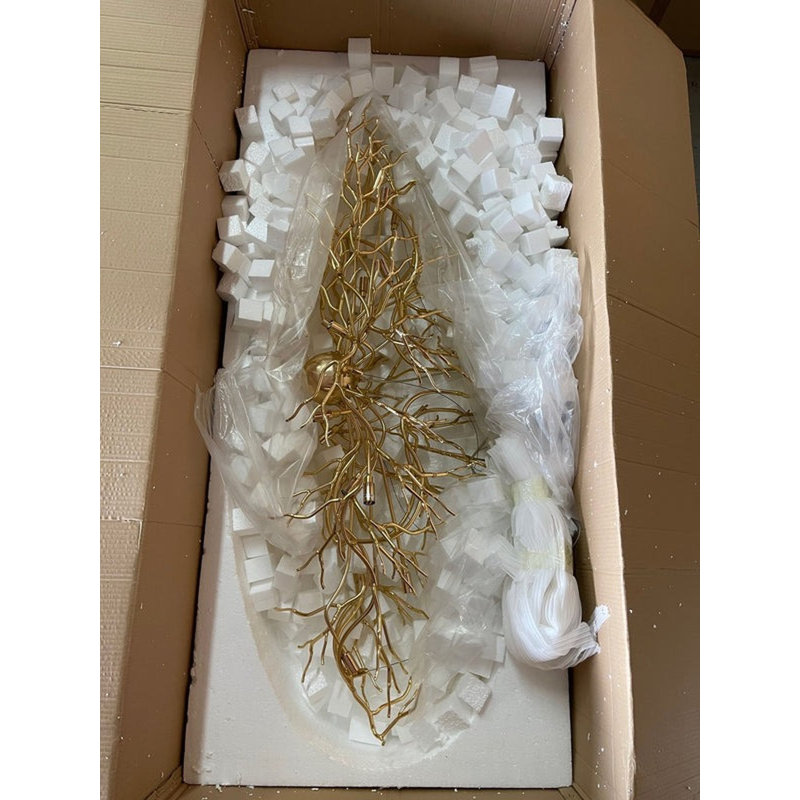 Lustre linéaire à intensité variable Luxemburg, Laiton champagne, 10, H 28 po x l 47 po x P 22 po