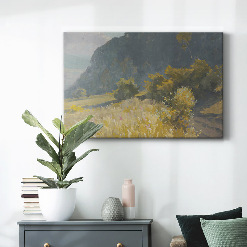 Paysage rétro -DCCXLV III, H 9 po x l 13 po x P 1,5 po, Toile tendue