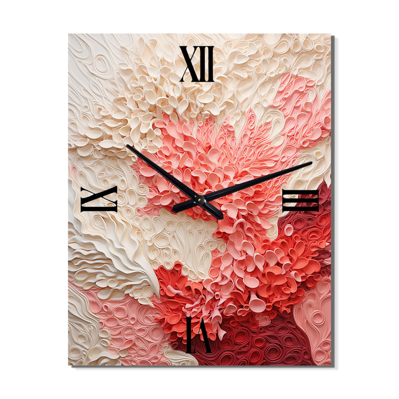 Breniyah - Horloge murale corail surdimensionnée, Moyen