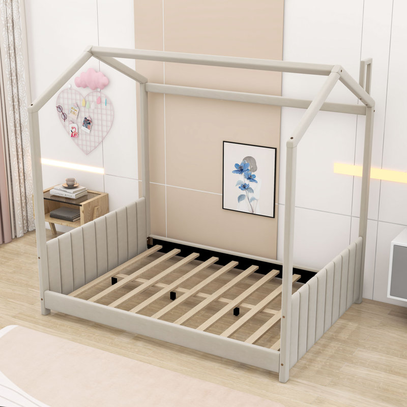 Afrah House Bed by Isabelle & Max, Full, Beige