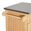 Chariot de cuisine intérieur en bambou compact avec plateau en acier inoxydable - Îlot de rangement mobile avec tiroir et armoire pour petits espaces