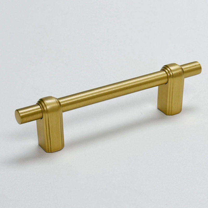 Satin Brass Elliott 3-3/4" Centers Solid Brass Drawer Pull, 3-3/4"