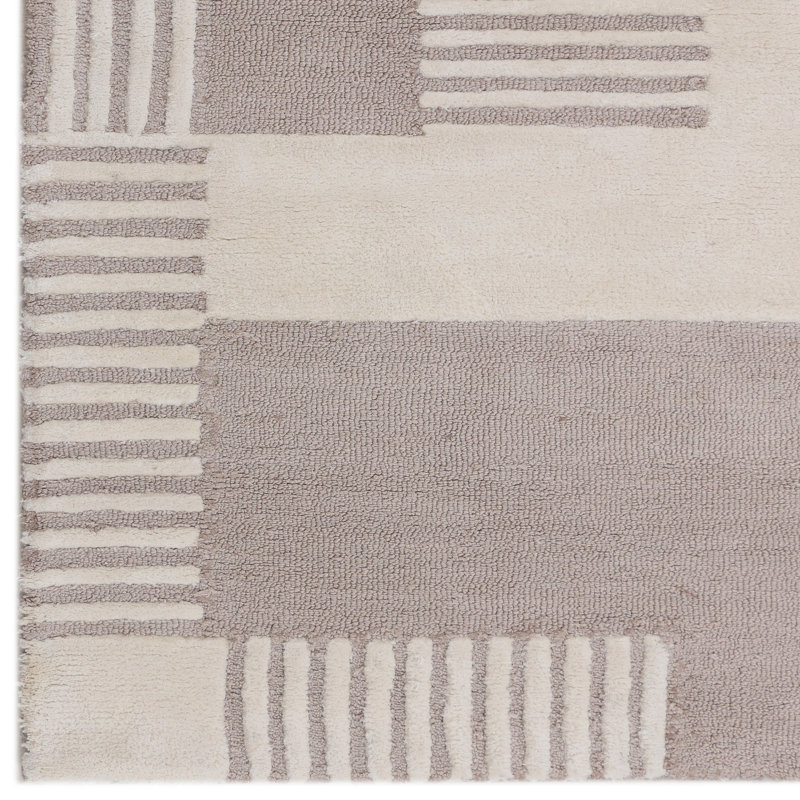 Outside The Box Geometric Area Rug in Gray/Ivory, Rectangle 10' x 14'
