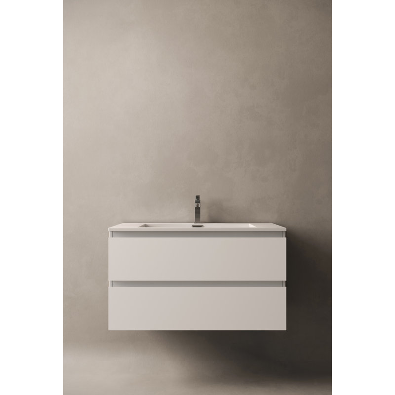 Ensemble de meuble-lavabo mural simple 36 po Kizzie