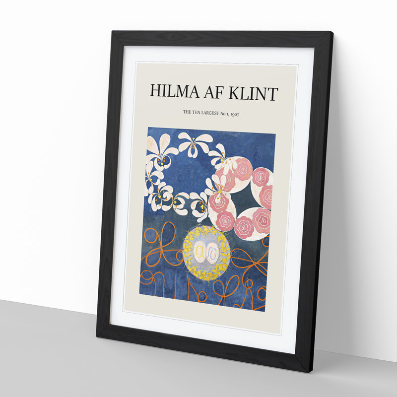 The Ten Largest No.1 by Hilma Af Klint - Picture Frame Painting, 48cm H x 36cm W x 2cm D, Black Framed