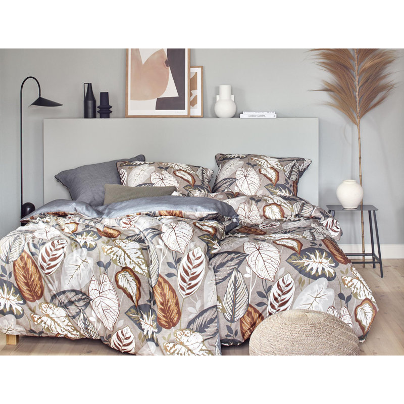 Crown-K 8402 Mako Satin Duvet Cover Set, Saffron, 155 x 200cm - 1 Pillowcase ( 80 x 80cm)