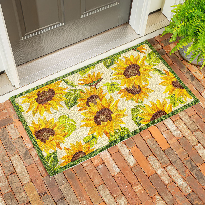 Tapis d'intérieur / extérieur en polypropylène crocheté 24 po x 42 po