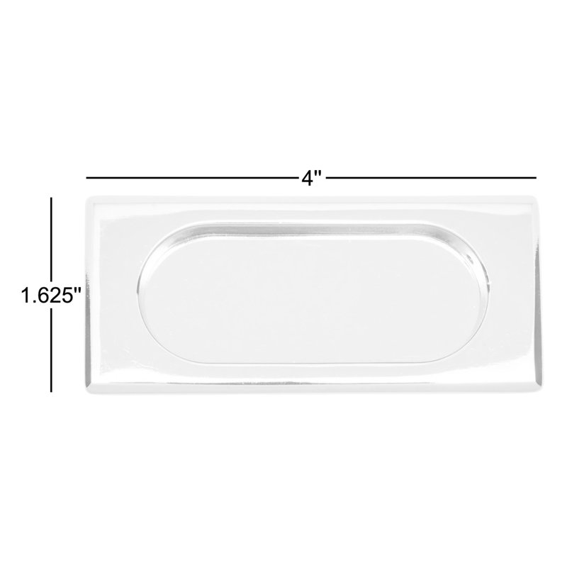 Poignée encastrée rectangulaire épaisse série CF, Nickel poli