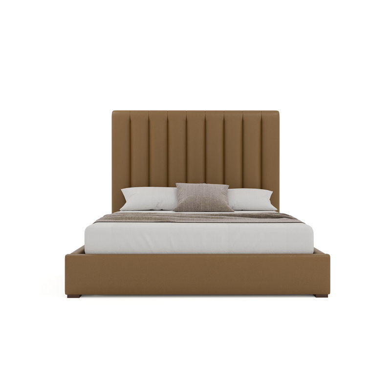 Dezyah Upholstered Standard Bed, Queen, Caramel