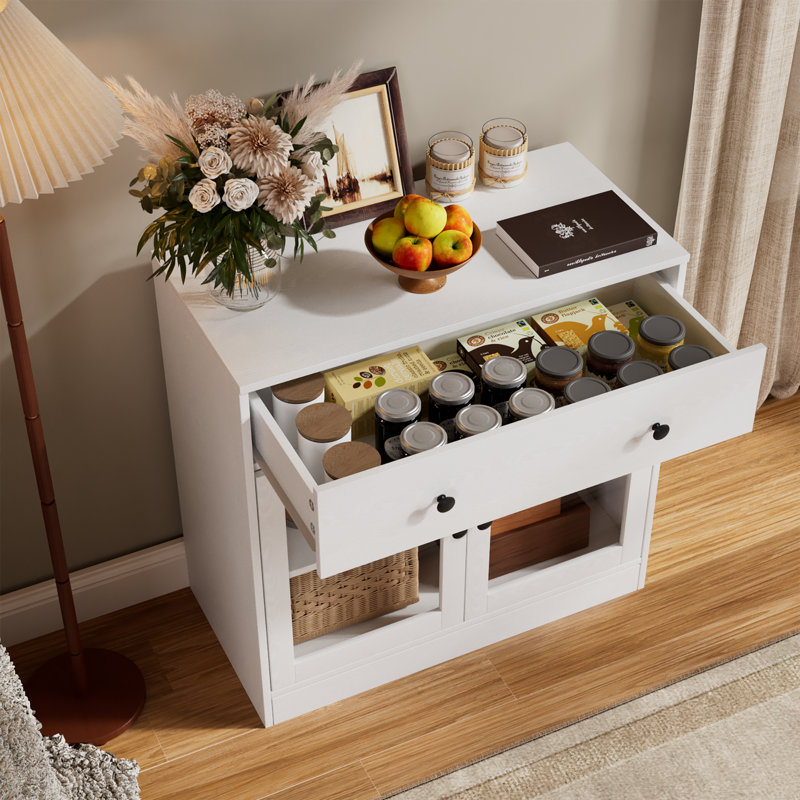 32" Tall 2 - Door Accent Cabinet, White
