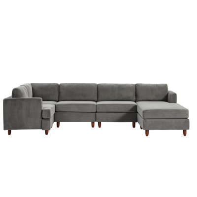 6 Seater Corduroy Reversible Sectional