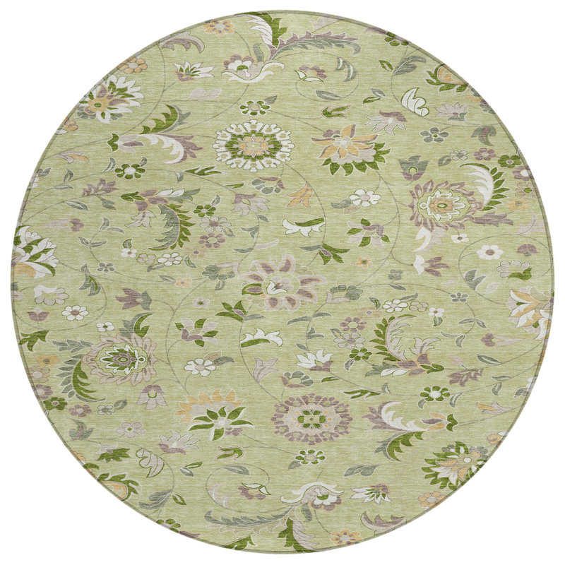 Tapis intérieur / extérieur ACY1006 Aloès, Rond 8 pi