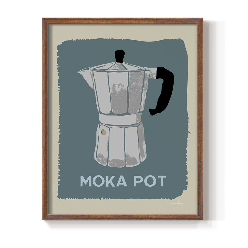 «Modern Coffee II», reproduction encadrée - bois massif, H 14 po x l 11 po, Brun
