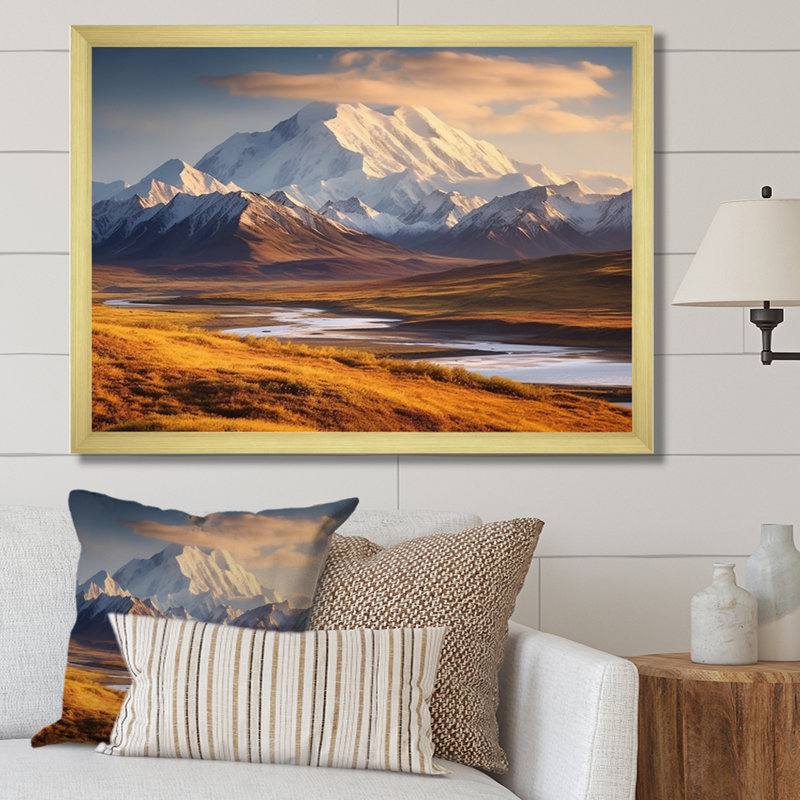 «Exploration de la grande nature sauvage II», reproduction sur toile, Encadrement doré, H 16 po x l 32 po x P 1 po