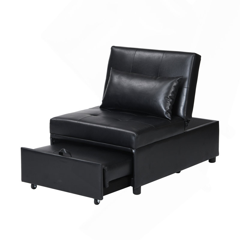 Folding Ottoman Sofa Bed Black