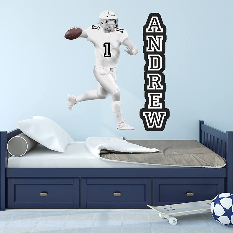 Adhésif décoratif Quarterback, H 34 po x l 28 po, Blanc