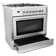 Cosmo 36 in. Nebula Collection 3.8 cu. ft. Gas Range, 5 Burners, Rapid Convection Oven, Smooth Grip Handle in Stainless Steel