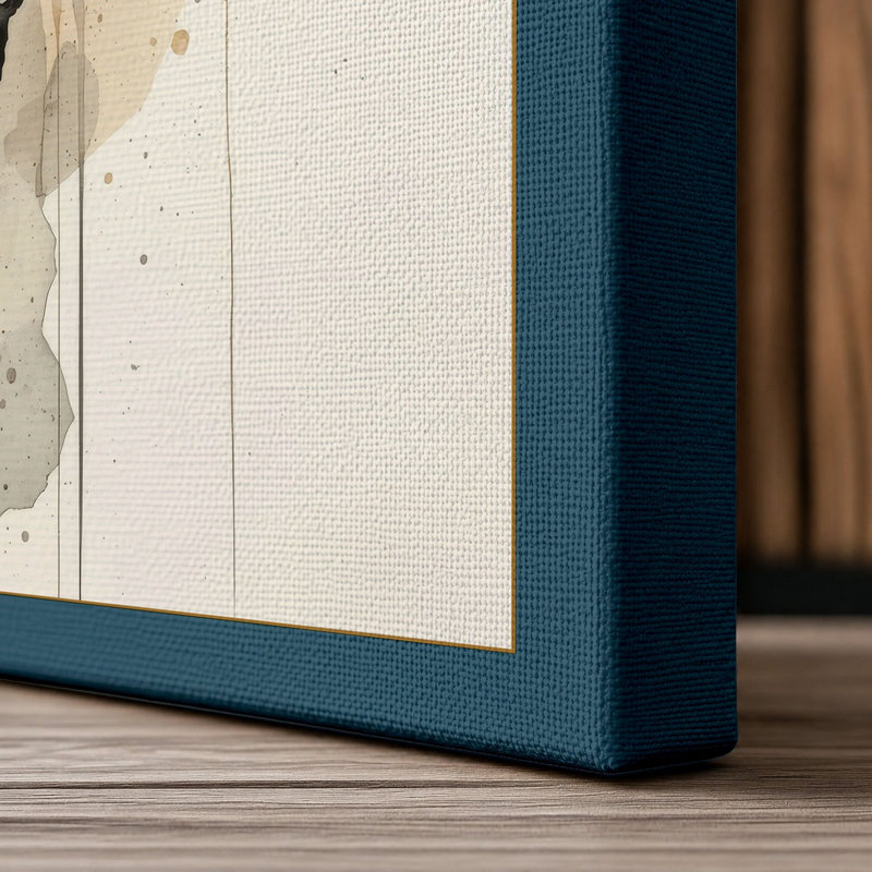Explosive Centre Abstract - Wrapped Canvas, 18x12 - 45.7 x 30.5 cm, Teal Border