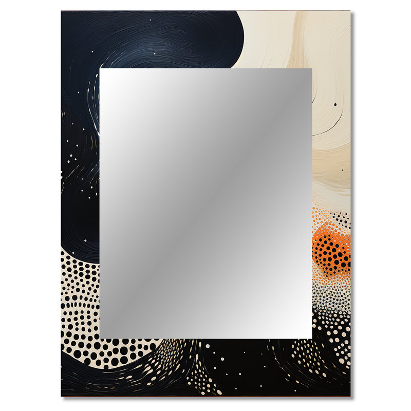 Deep Marine Scenes Modern Collage I - grand miroir mural corail, miroir unique beige, impression d'art en métal