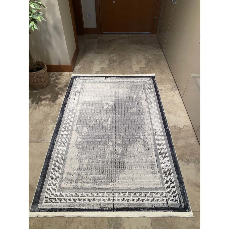Tapis en coton avec envers antidérapant Lanney, Rectangle 3 pi 3 po x 7 pi 3 po