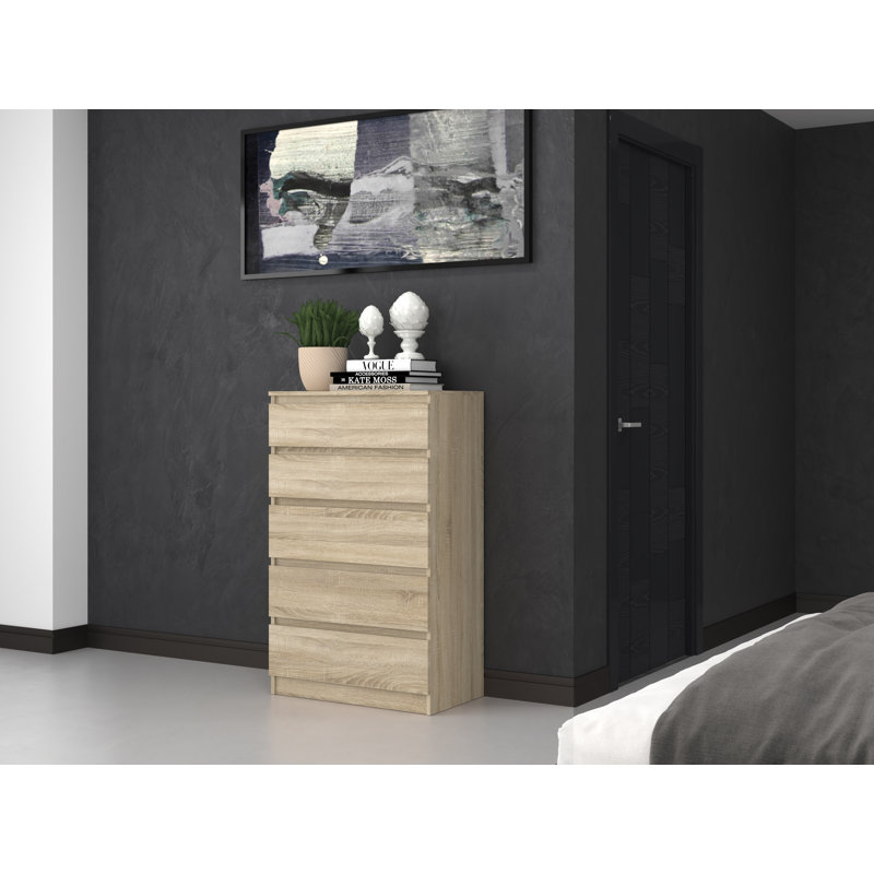 Tonya 5 Drawer 70cm Chest of Drawers, Sonoma Oak