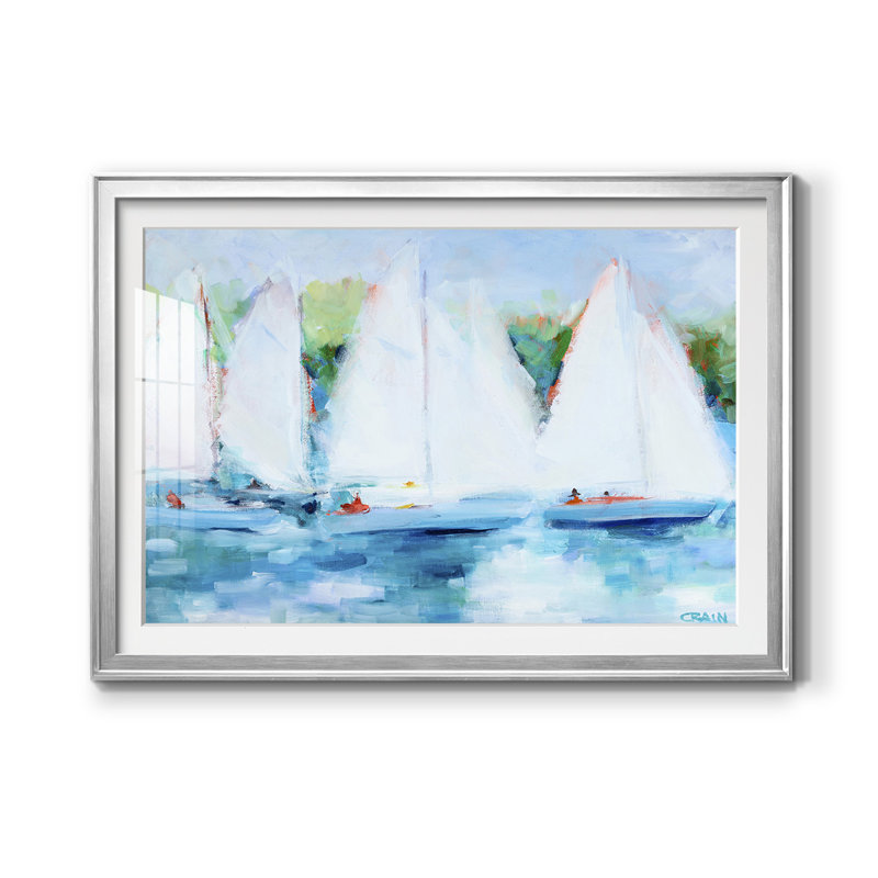 Youth Regatta - reproduction de cadre photo, H 22,5 po x l 30,5 po, Argent