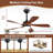 45" 5-ABS Blades Indoor Ceiling Fan Light With Remote Control, Compatible With App And Speaker Control，Black&Brown-356388835