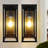 Outdoor Wall Sconce Rectangular Metal Frame And Ribbed Tempered Glass Shade Waterproof