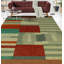 Tapis rouge / beige en laine noué à la main de conception unique 8 pi 4 po x 9 pi 8 po Jaliya