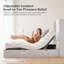 Caron Upholstered Wingback Bed With Adjustable Base Bundle Set, Queen Size / Textured Ivory Canvas Chenille, Head & Foot Incline, Zero Gravity, Massage, App & Remote Control, Easy Assembly, No-Noise